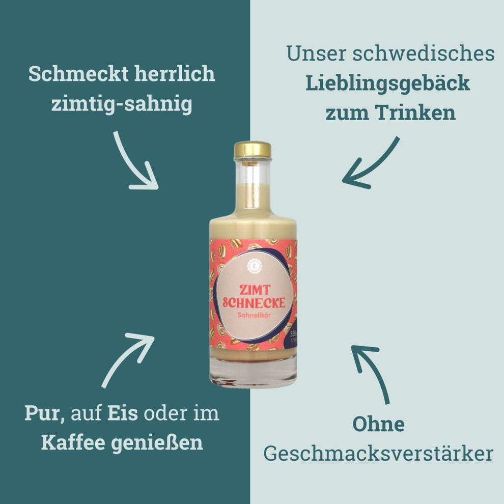 Zimtschnecken Sahnelikör - Sahniger Zimtlikör in 50 ml Flasche