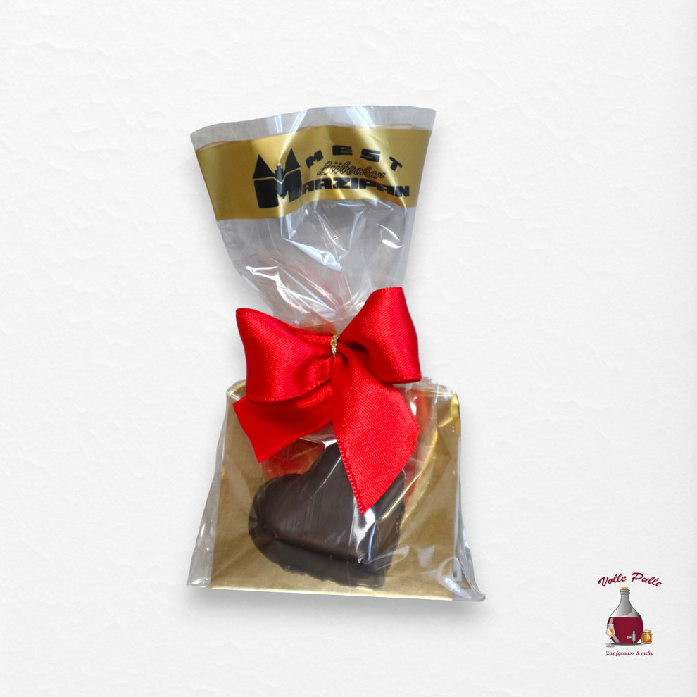 Lübecker Marzipan-Herz g.g.A. in Zartbitterschokolade
